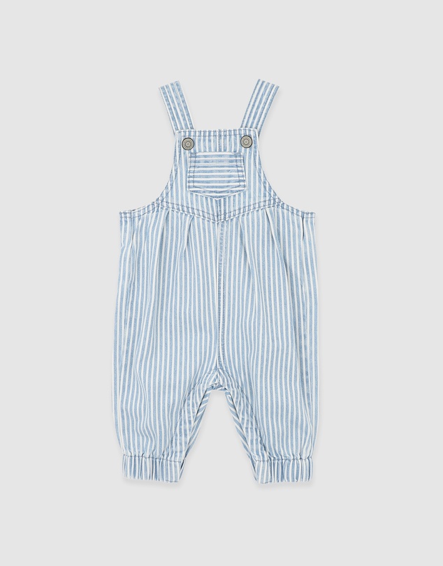 Fox & Finch - Winter Vacay Stripe Denim Overalls