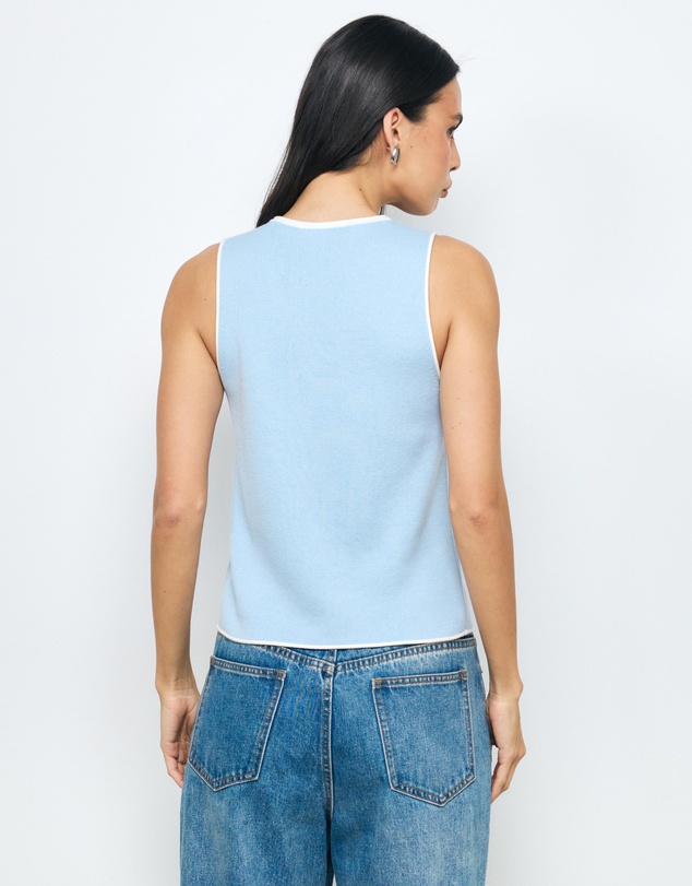 AERE - Veya Contrast Organic Cotton Knit Top