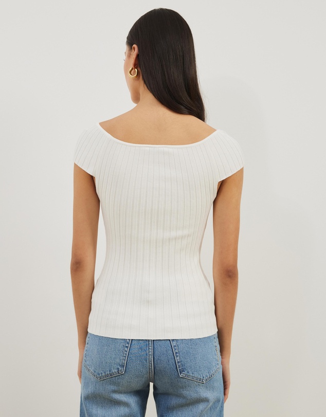 Atmos&Here - Kayla Off Shoulder Rib Knit Top