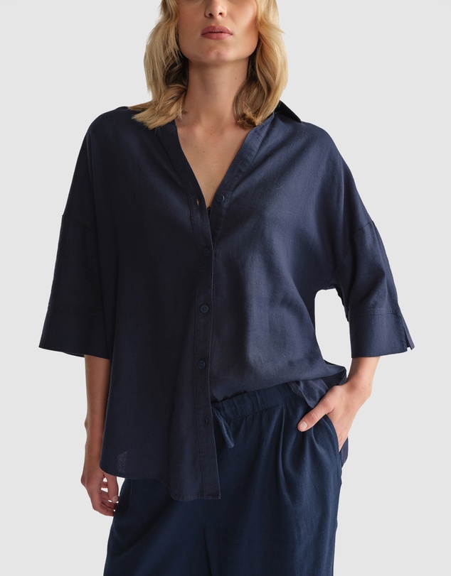 Decjuba - D-Luxe Linen Blend 3/4 Shirt