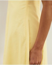 Atmos&Here - Oralie One Shoulder Linen Blend Midi Dress