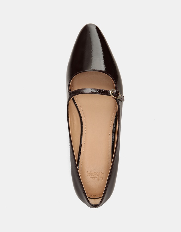 Wittner - Carina Crinkle Patent Leather Pointed Ballet Flats