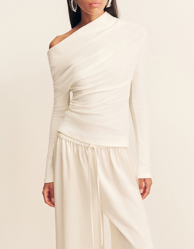 Shona Joy - Aby Draped Asymmetrical LS Top
