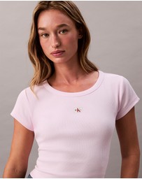 Calvin Klein Jeans - Woven Monogram Logo Slim T-Shirt