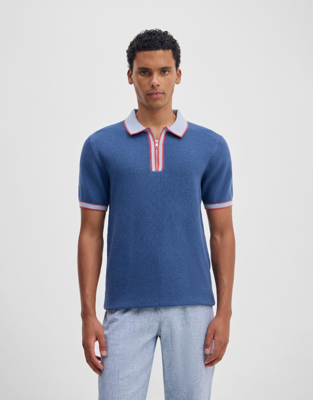 Oxford - Holden Zip Neck Knitted Polo