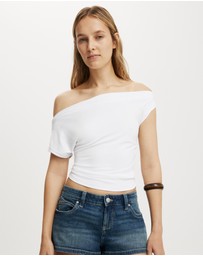 Cotton On - Georgie Off Shoulder Short Sleeve Top