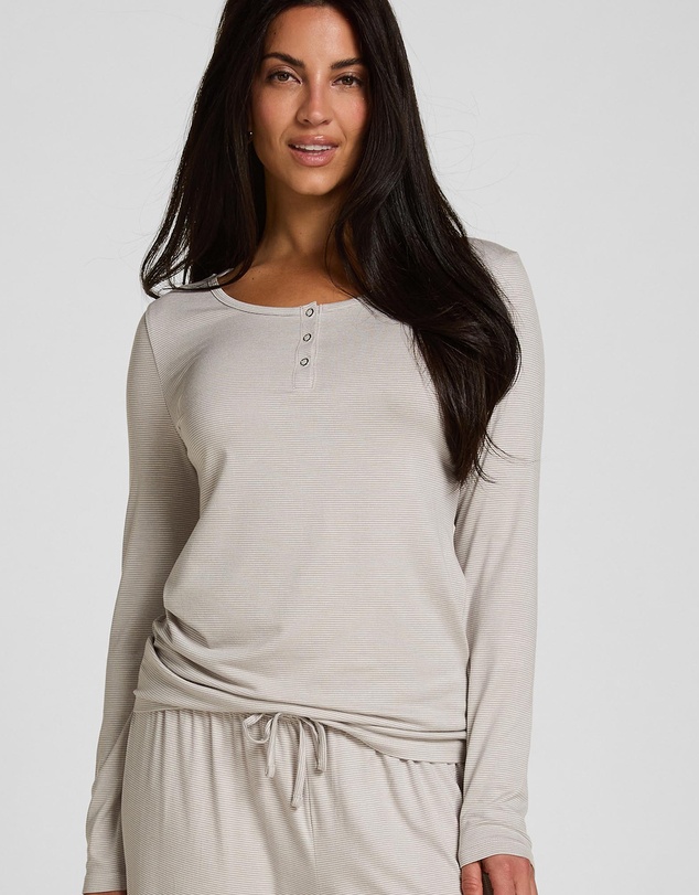 Hunkemoller - Long Henley Stripe Pyjama Set