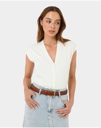 Forcast - Alexandra Woven Leather Belt