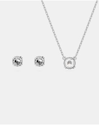 Swarovski - Stilla Set, Round Cut, White, Rhodium-Plated