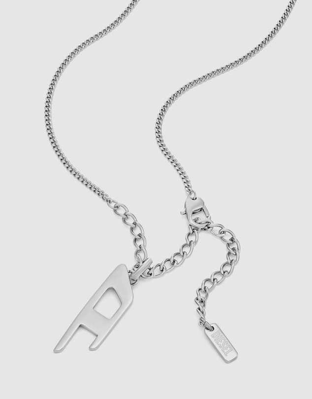 Diesel - D Logo Silver-Tone Necklace