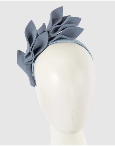 Max Alexander - Felt Blue Winter Racing Fascinator