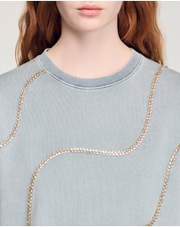 Sandro - Strass Wave Tee Shirt