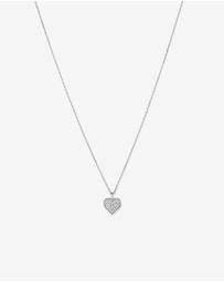 Michael Hill - Cubic Zirconia Closed Heart Pendant Necklace in Sterling Silver