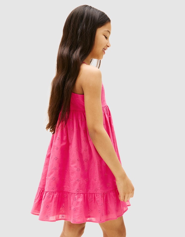 Tommy Hilfiger - Broderie Anglaise Spaghetti Strap Dress - Kids