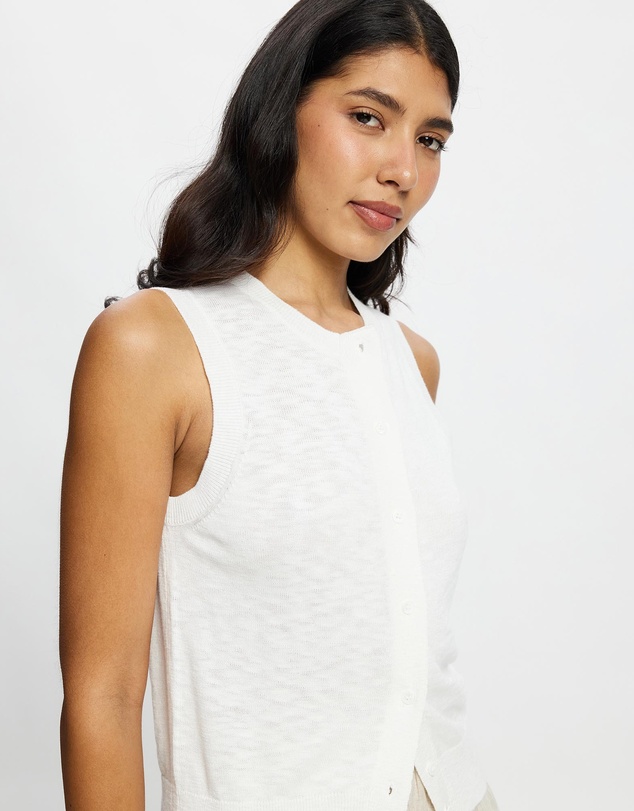 White By FTL - Kyra Button Tank