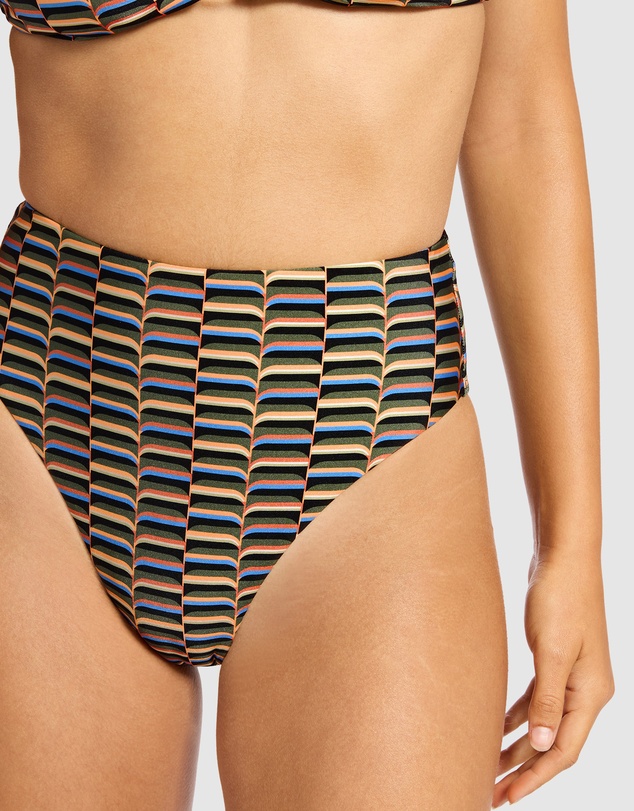 JETS - Urban Geo High Waist High Leg Bikini Bottom