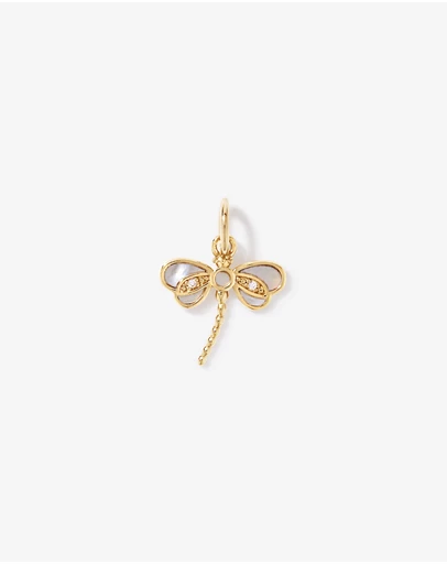 Michael Hill - Dragonfly Pendant with Mother of Pearl and Cubic Zirconia in 18kt Yellow Gold Vermeil
