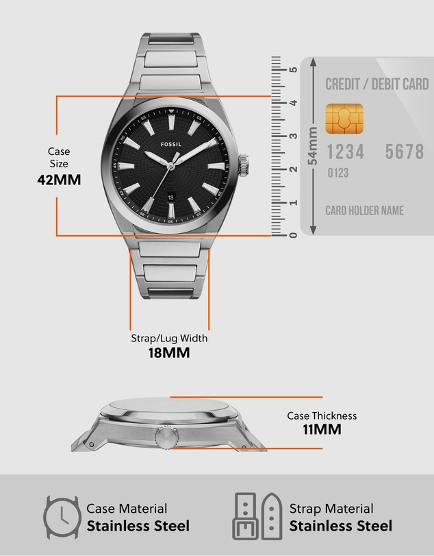 Fossil - Everett Silver-Tone Analogue Watch FS5821