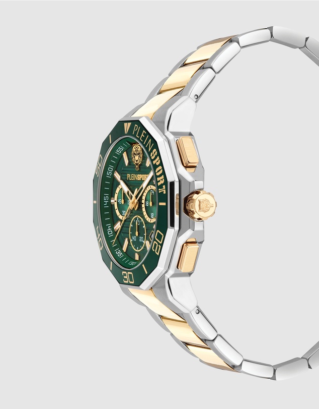 Plein Sport - Plein Titan Watch 46mm Green Dial and Silver-tone Bracelet