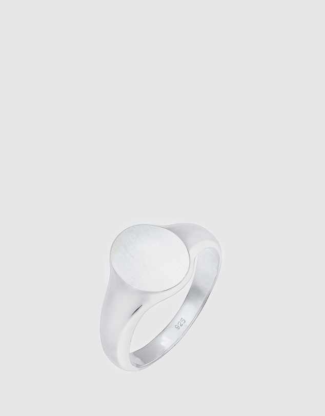 Kuzzoi - ICONIC EXCLUSIVE - Ring Signet Matt Basic Cool 925 Silver
