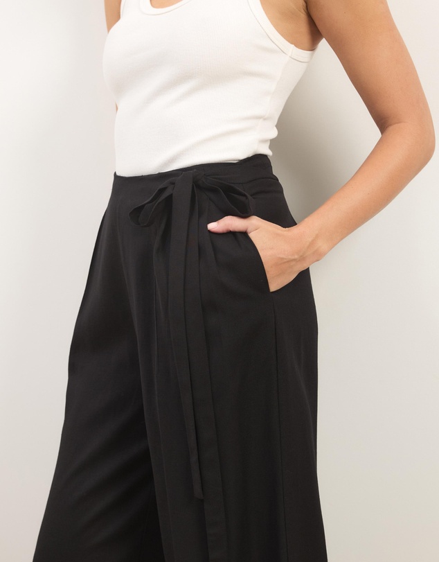 Atmos&Here - Liora Linen Blend Pants With Side Tie
