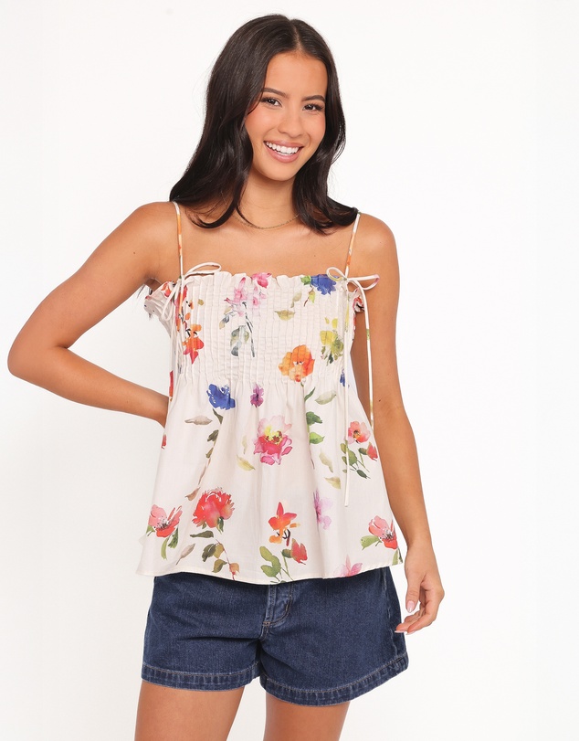 Petal & Pup - Indira Pleated Top With Shoulder Ties - Multi