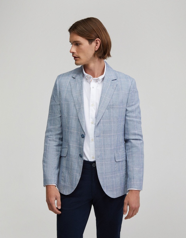 Oxford - Blake Linen Blend Check Blazer