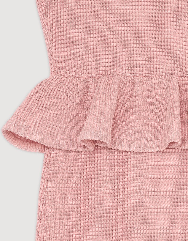 Revibe - Repaired Self Portrait Peplum Knit Midi Dress - AU 8