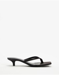 Atmos&Here - Oceane Satin Kitten Heel Sandals
