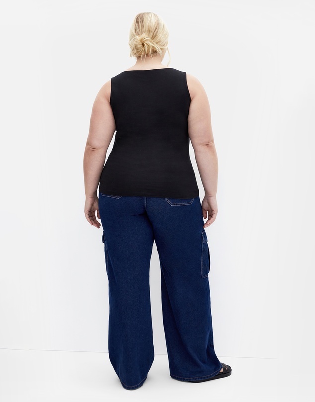 City Chic - Plus size Ally Tank Top - black