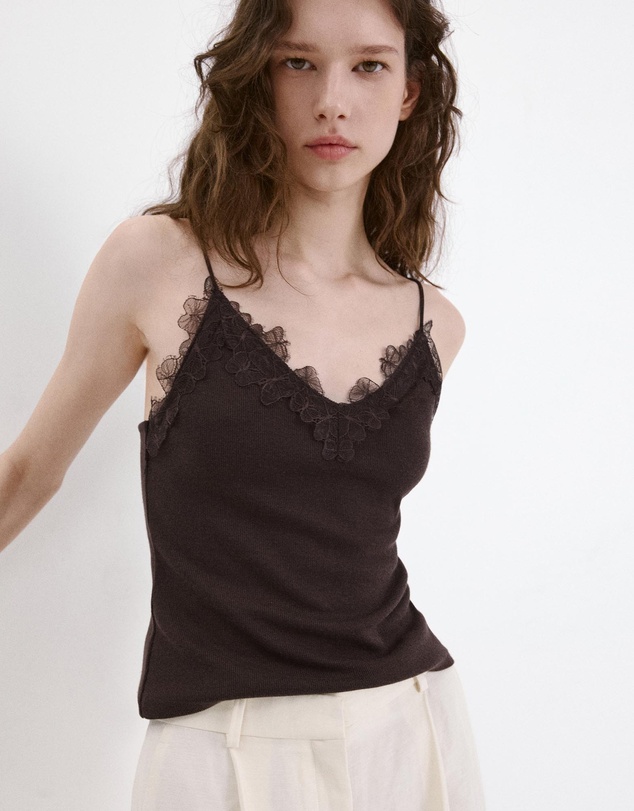 M.N.G - Lace Detail Knit Top