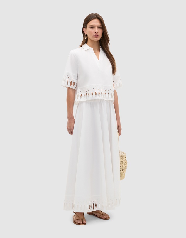 Seed Heritage - Poplin Cutwork Midi Skirt