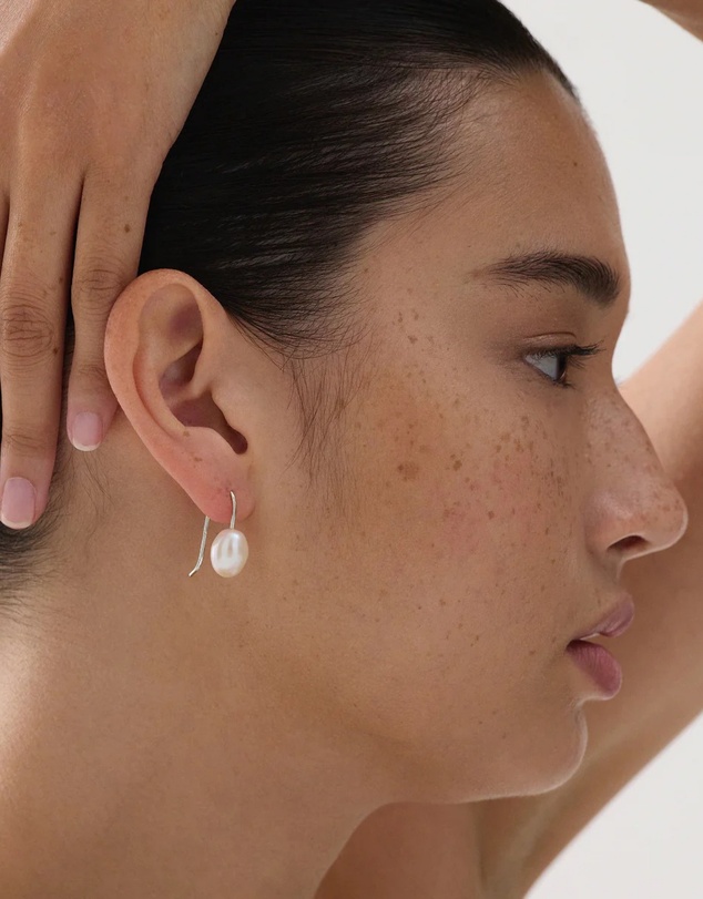 Najo - Isla Silver Pearl (White) Earring