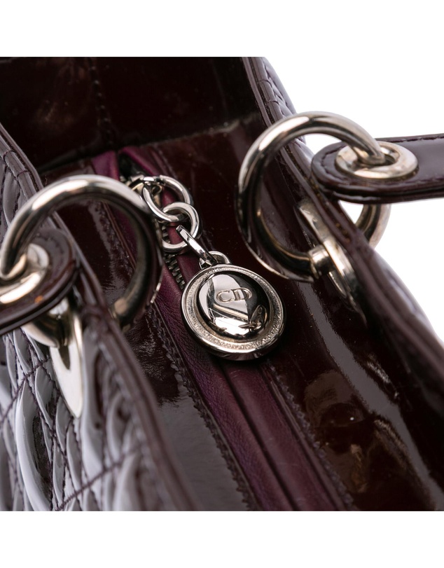 Dior - Pre-Loved Large Patent Cannage Lady Dior