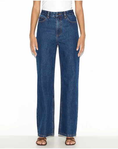 Dazie - Paris High Waisted Straight Leg Denim Jeans