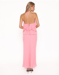 Petal & Pup - Zorina Halterneck Maxi Dress - Coral