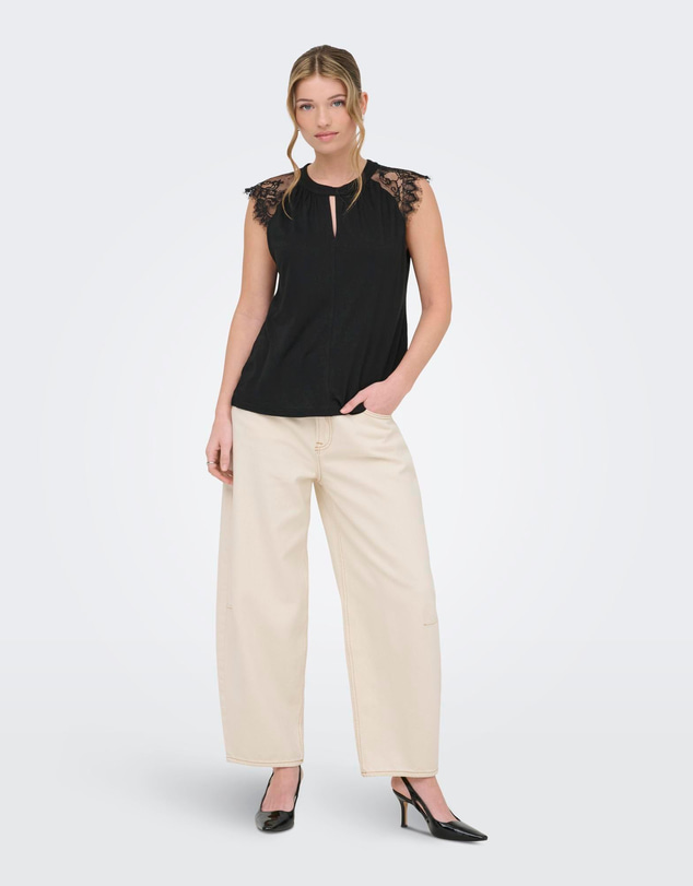 ONLY - Frankie High Waist Cropped Barrel Fit Jeans