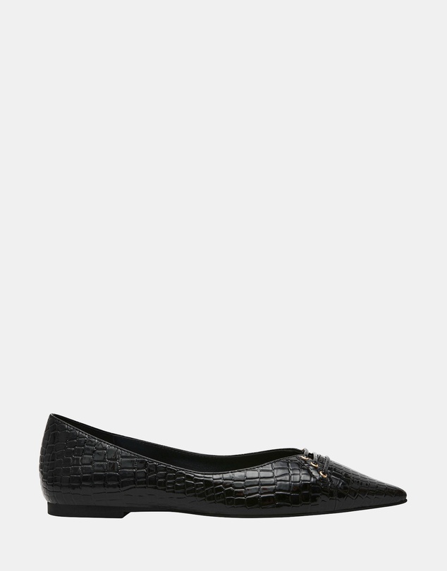 Steve Madden - Onpoint Black Croc Flats