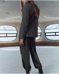 M.N.G - Pleated Check-Print Suit Trousers