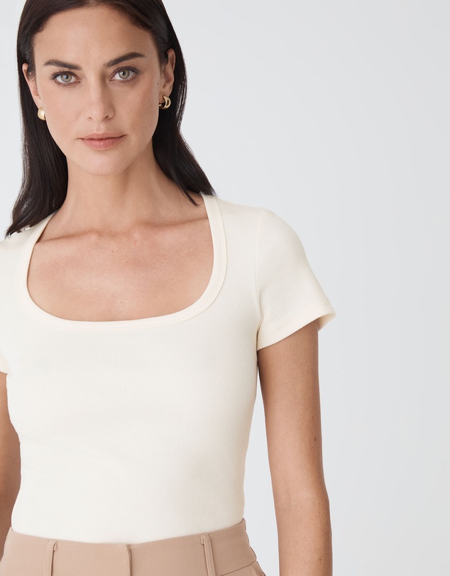 Forcast - Devon Scoop Neck Rib Tee