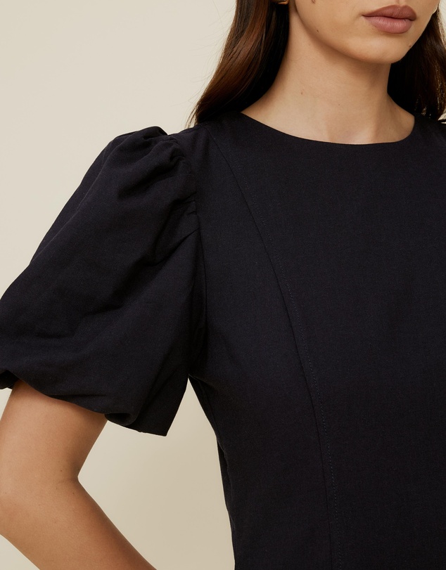 The Fated - Lucy Puff Sleeve Midi Dress