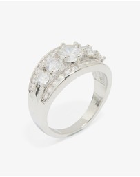 Lovisa - Silver Cubic Zirconia Cluster Band Ring