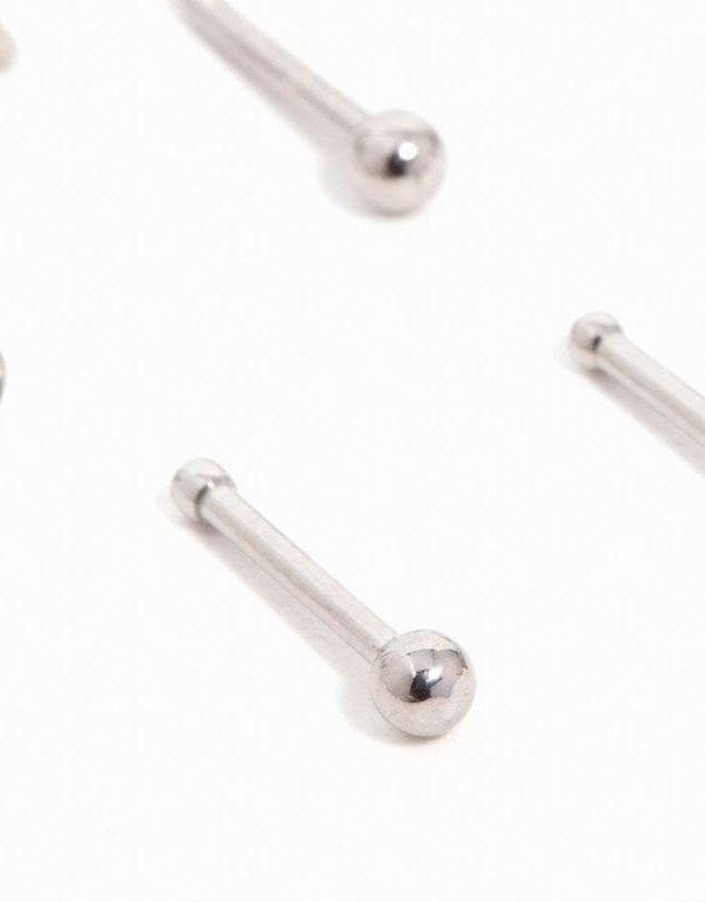 Lovisa - Titanium Cubic Zirconia Classic Nose Studs 6-Pack