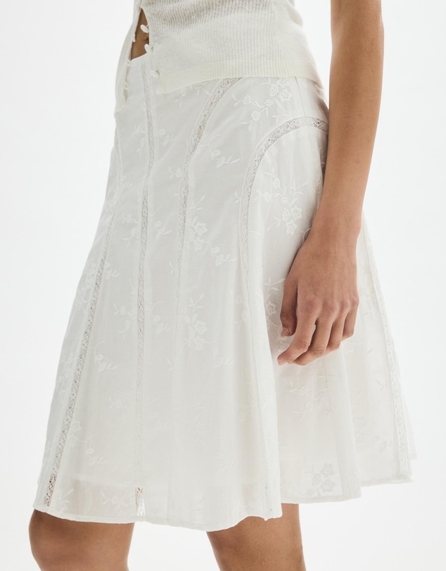 Minima Esenciales - Masson Cotton and Lace Midi Skirt