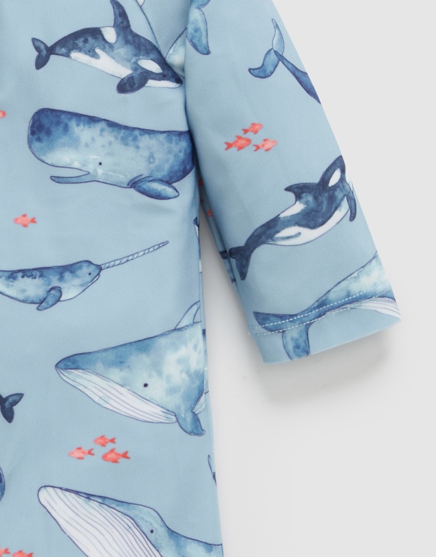 Purebaby - Printed Long Sleeve Sunsuit Swim -Kids-Babies