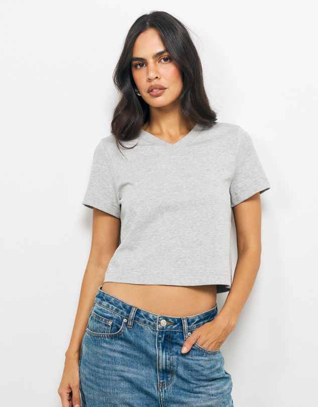 AERE - Cotton V-Neck T-Shirt