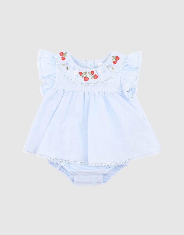 Bebe by Minihaha - Poppy Embroidered Overlay Bodysuit - Babies