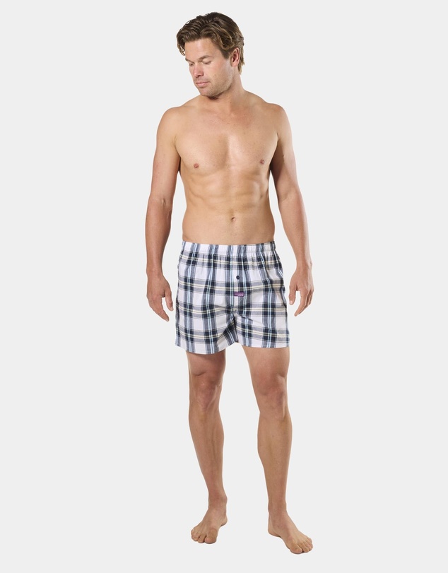 Mitch Dowd - Resort Check Cotton Boxer Short 3 Pack - Blue