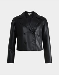 Forcast - Kim Cropped PU Leather Jacket