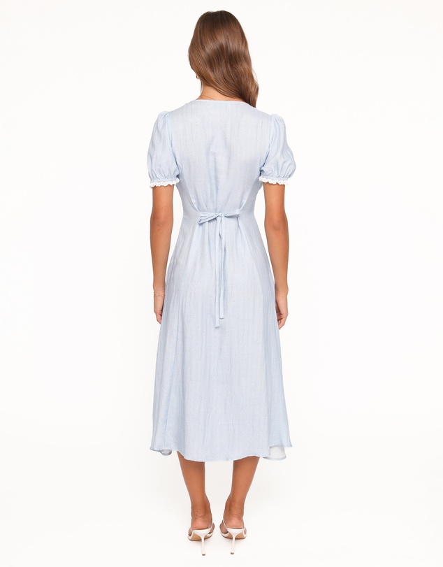 Petal & Pup - Francine Lace Midi Dress - Blue Ditsy Floral